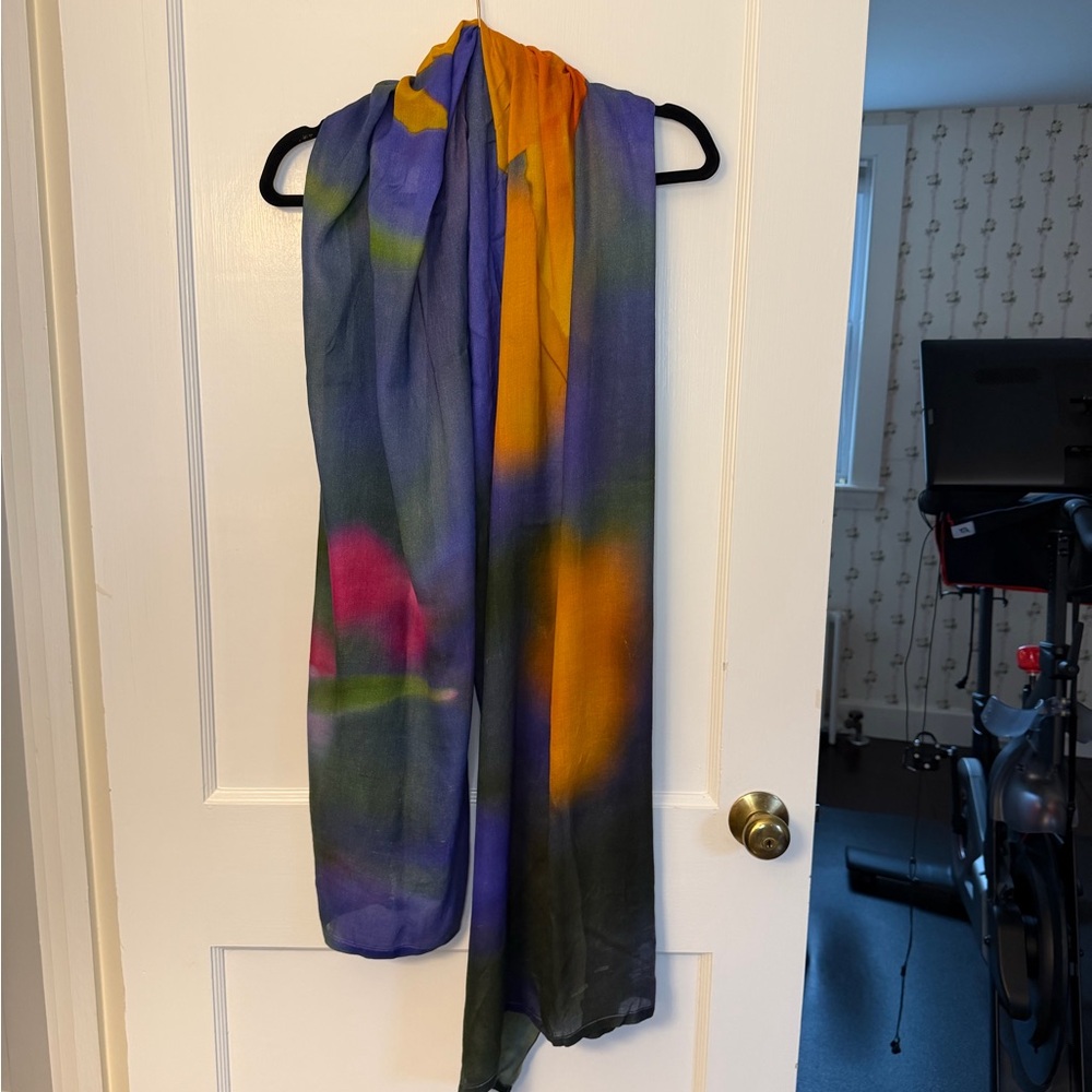 VIDA Modal Chiffon Floral Multicolor Rectangle Scarf 80" x 26" Women's